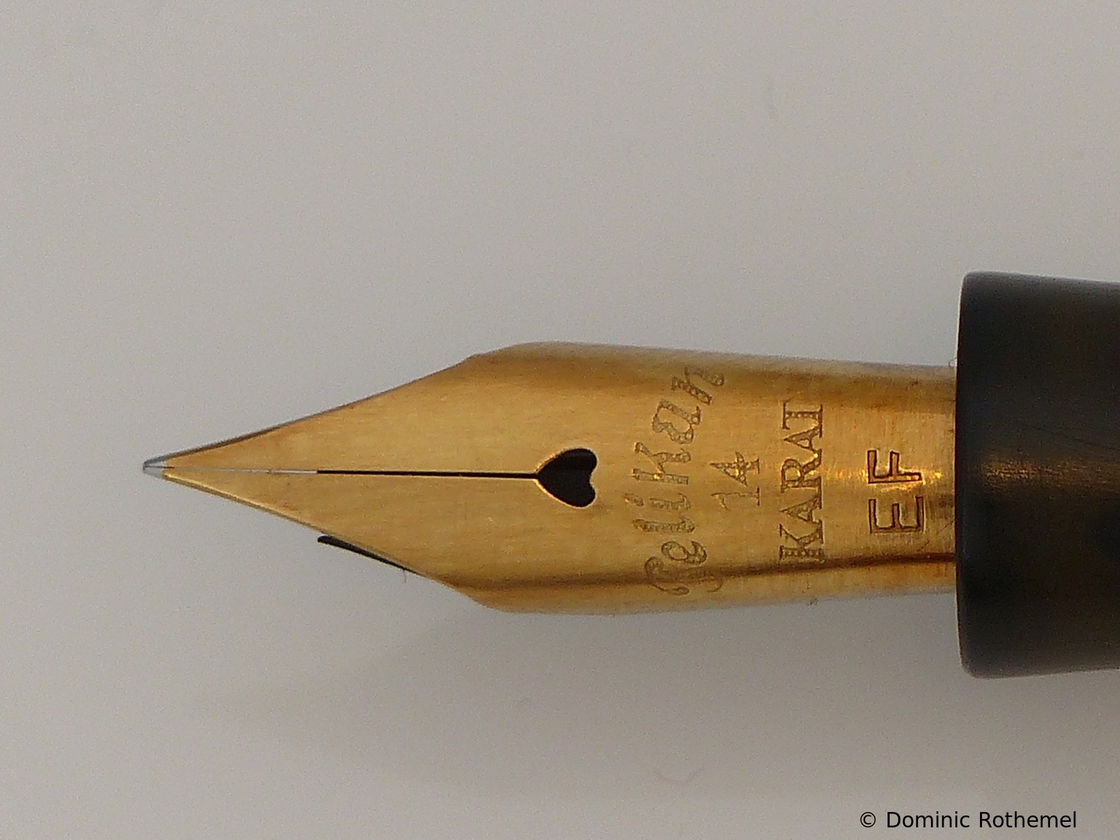 Heart hole nib with nib size imprint