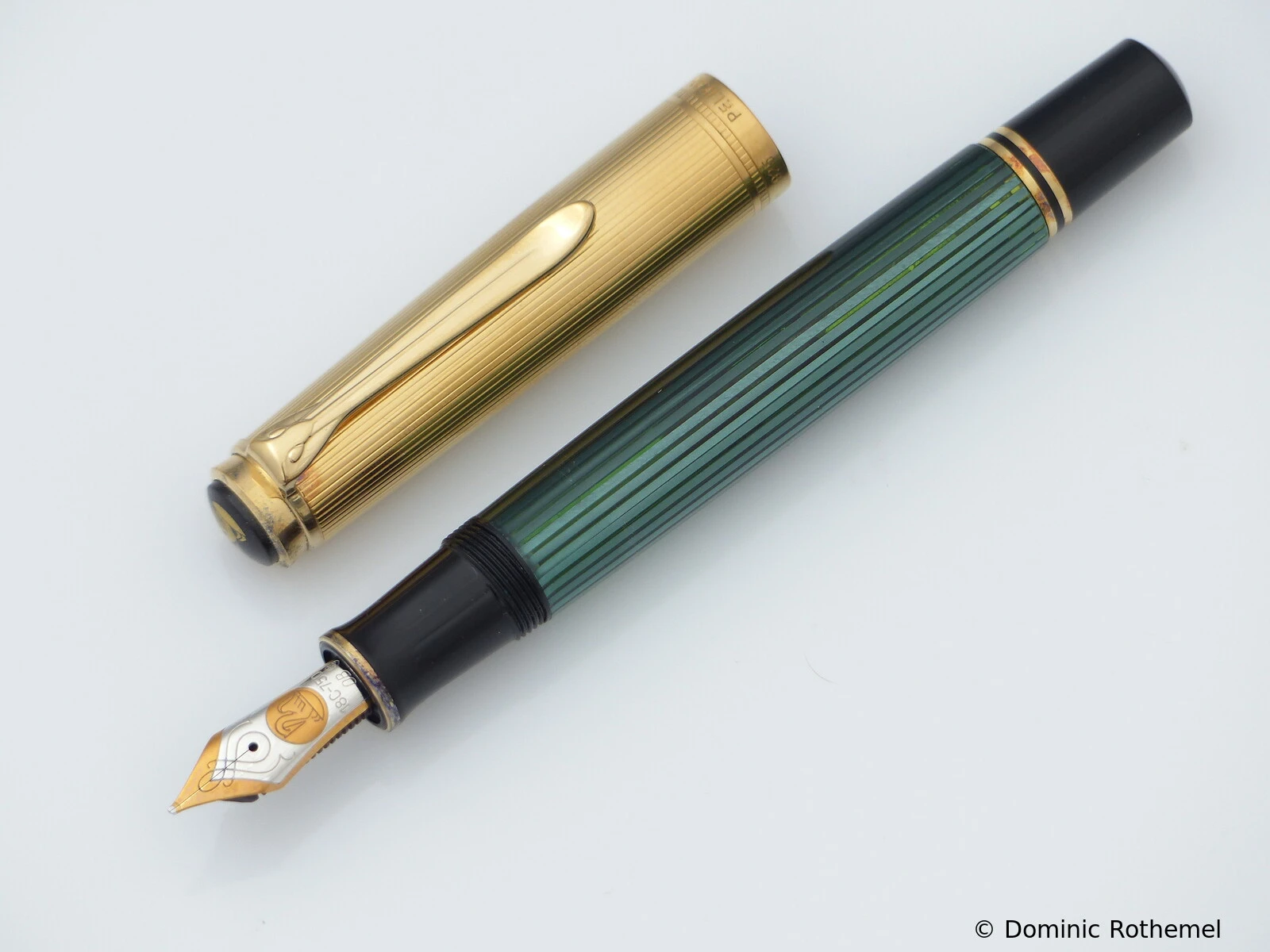 Pelikan M850 Grün-Gestreift/Vermeil

