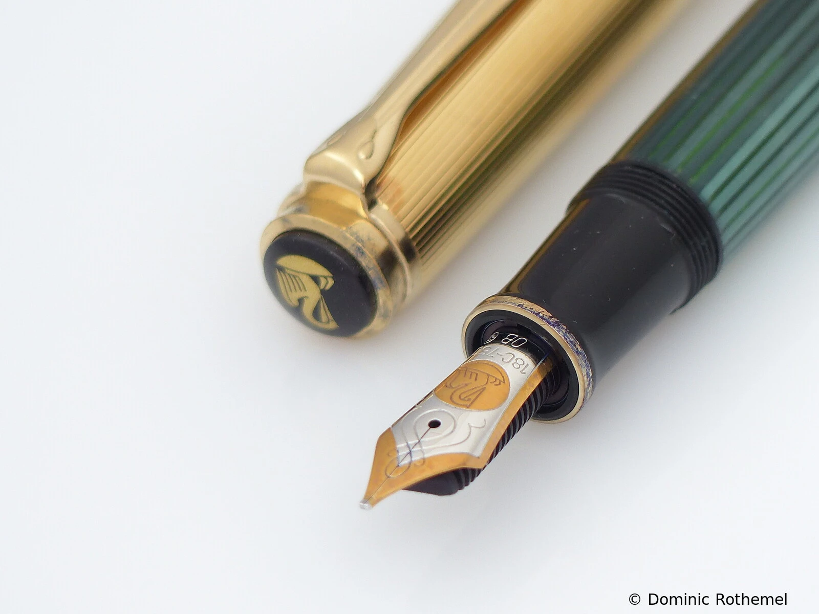 Pelikan M850 Grün-Gestreift/Vermeil
